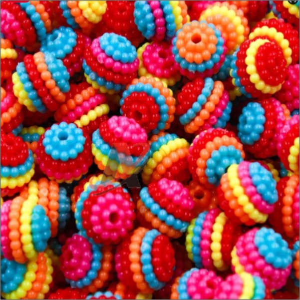 Miçanga Pérola Craquelada Colorida entremeio Pacote com 10pçs / 50pçs