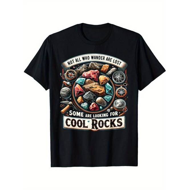 Camiseta Gráfico Mineral Gemas Quartz Mica Vintage Confortável Atemporal Estilosa Casual