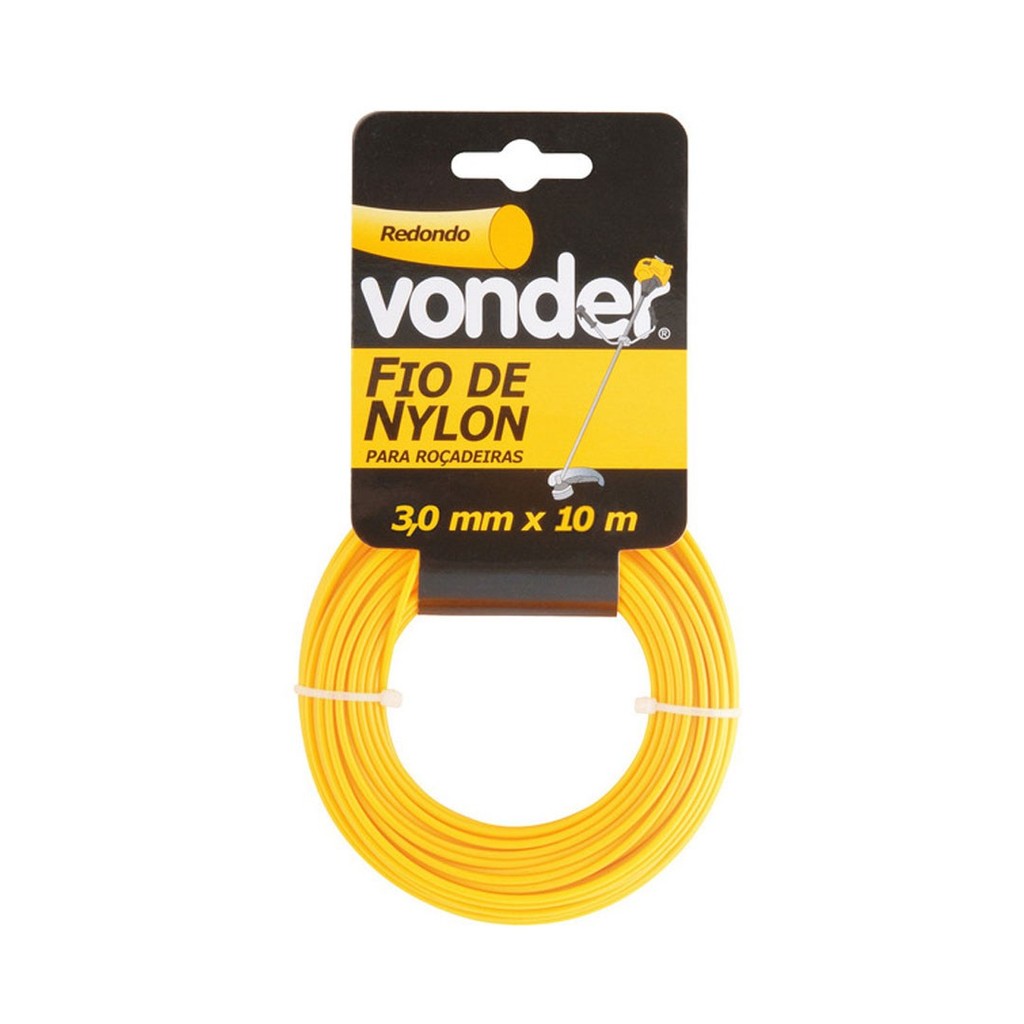 Fio de Nylon Para Roçadeira Redondo 3,0mm x 10mts Vonder 33.73.300.010