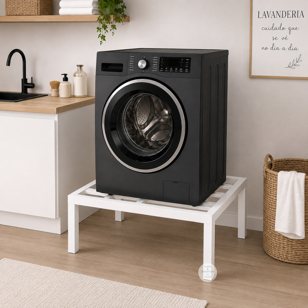 Suporte para Máquina de Lavar Reforçado 60x60x50cm – Base Metálica-125
