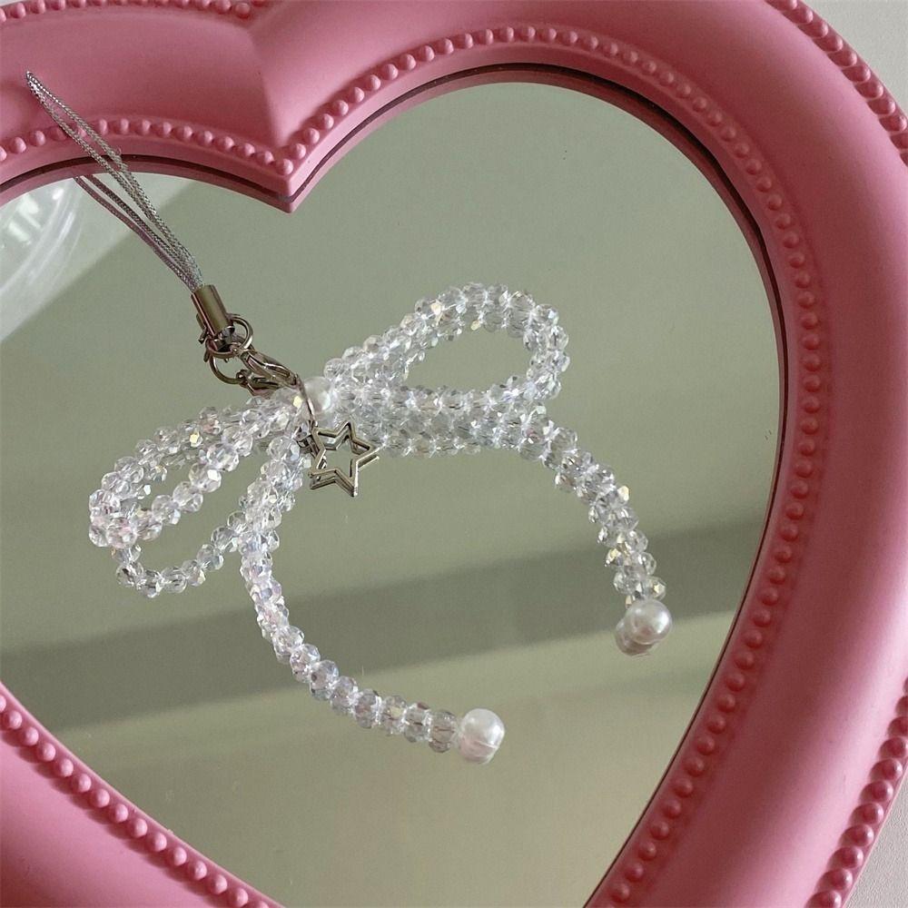 SVEICNA Bead Phone Pendant , Charms Butterfly Y2K Lanyard , Strap Keychain Celular Chain