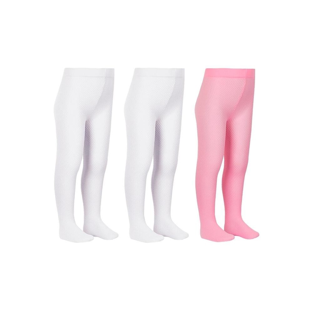 Kit com 3 Meias Calças Bebê Fio 70 Cute Lobinha 2554-001 Colorido
