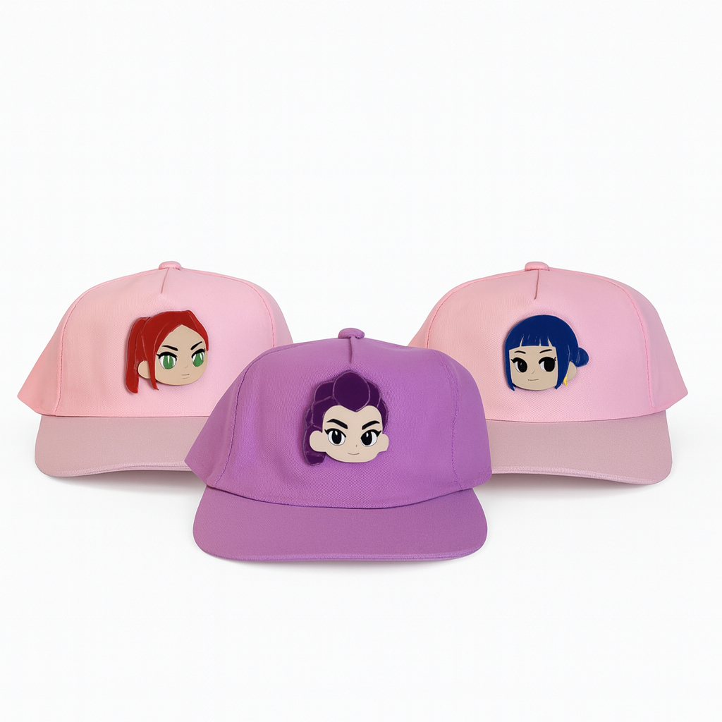 Boné Infantil KPop Cute para Meninas | Personagens Coloridos | Moda Kids Estilo Coreano Kawaii