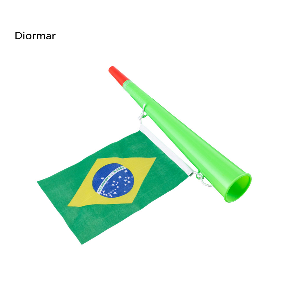Wear-resistant Noise Maker Stadium Horn with Flag Loud Plastic Air Trumpet for Sports Events Football Games Graduation P