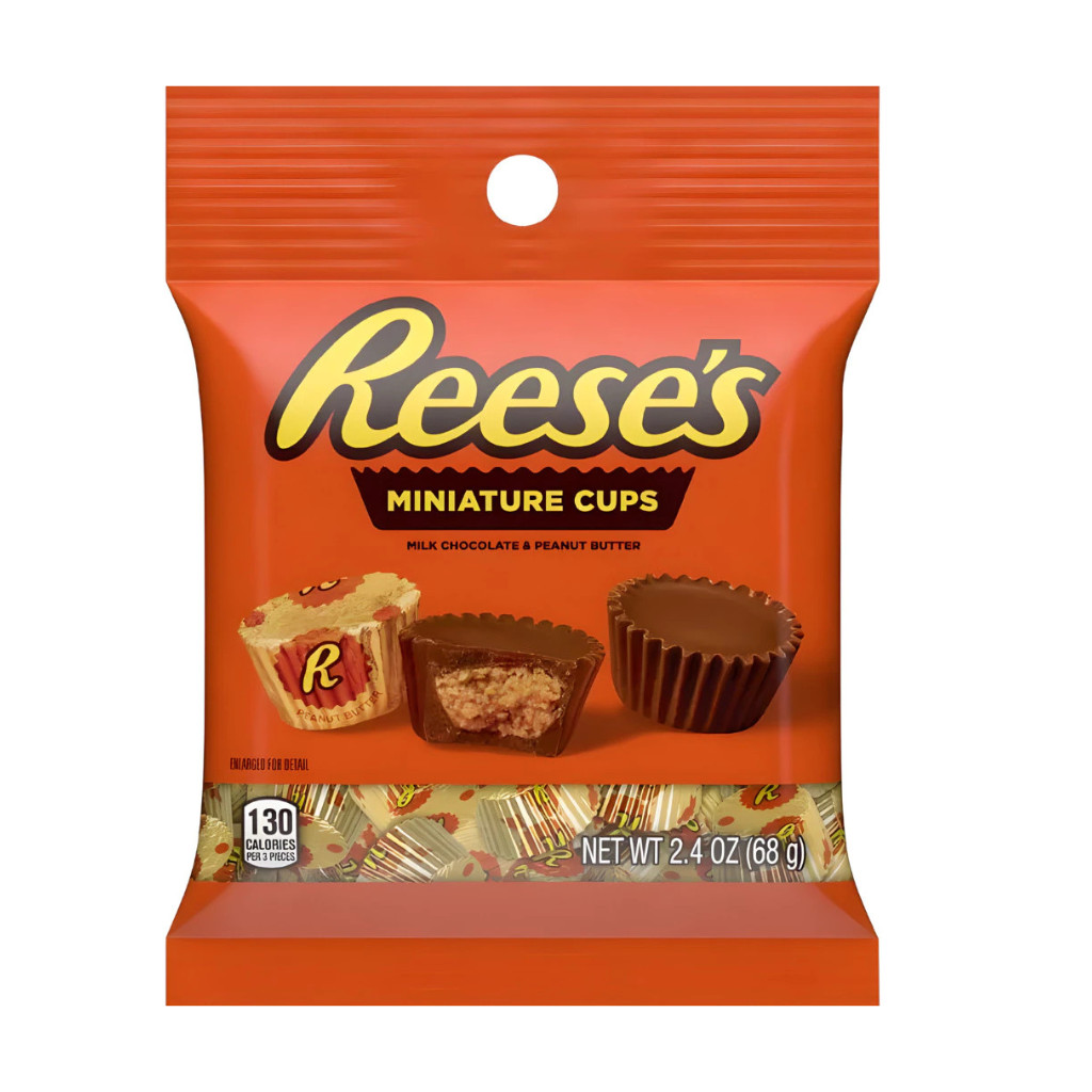 Chocolate Ao Leite com Pasta de Amendoim Reeses Miniature Cup 68g