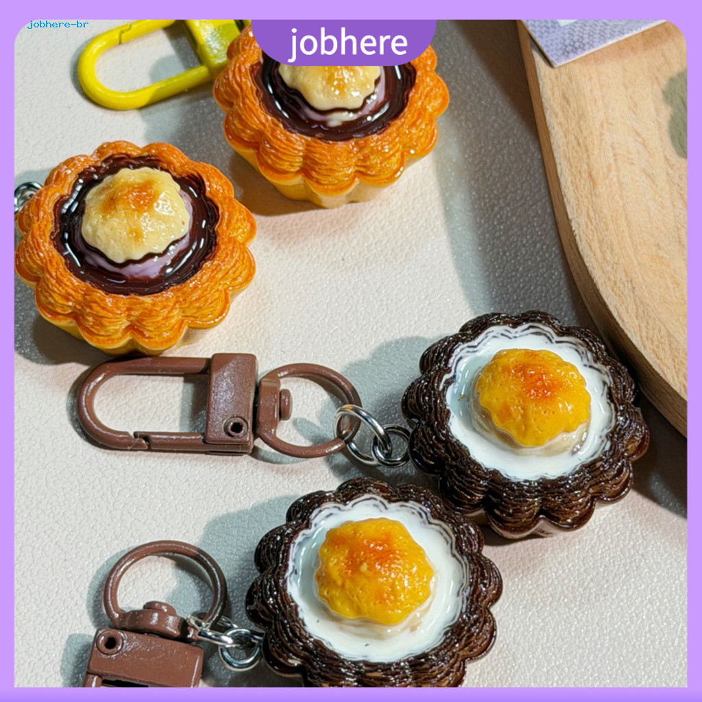 Food Keyring Mini Keychain Pendant Corn Egg Tart Design Cute Miniature for Bags Phone Lanyard Versatile Hanging Ornament