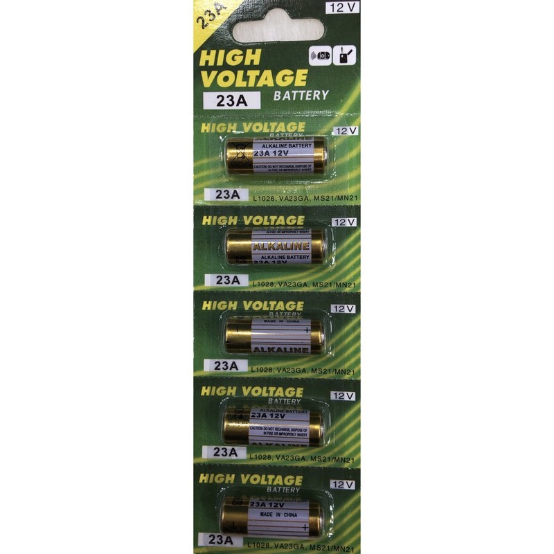 Bateria 23A alkaline c/5 unidades modelo high voltage 23A