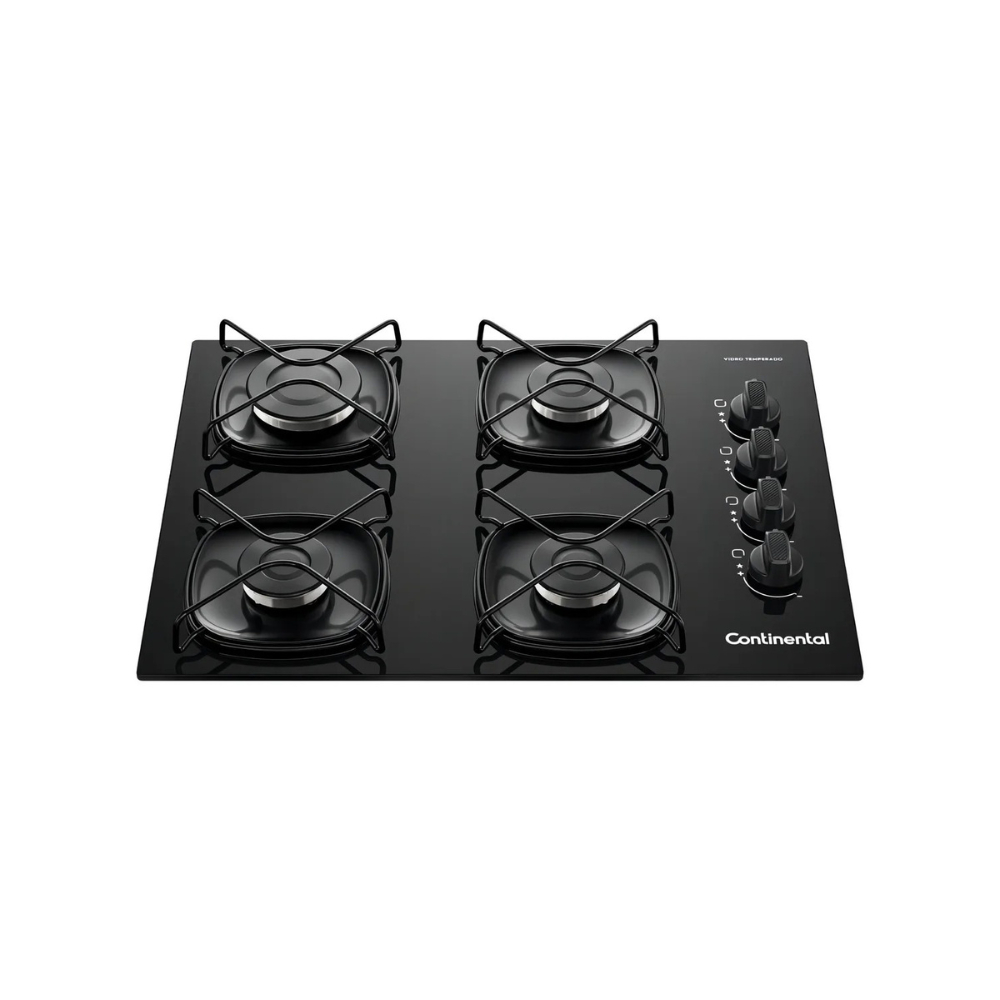 Cooktop 4 Bocas à Gás Continental KC4GR Vidro Efficient - Bivolt