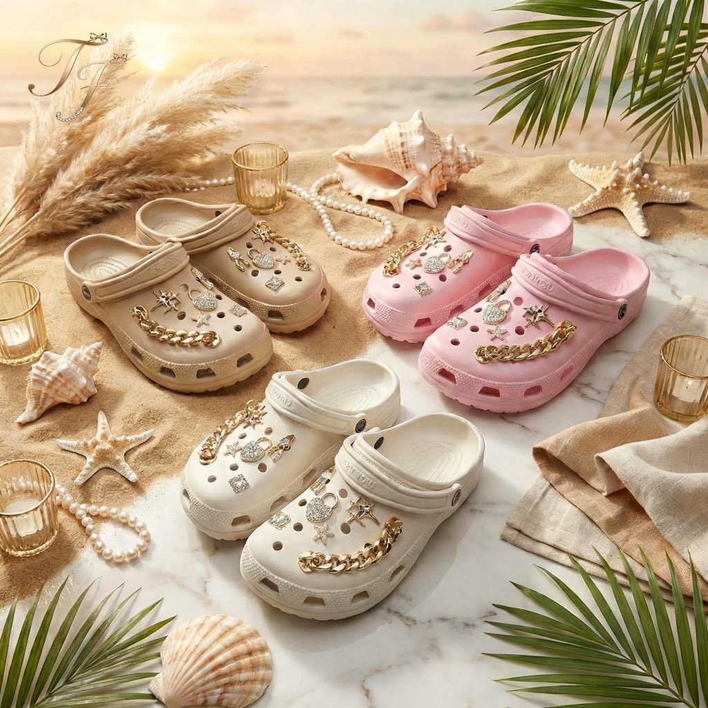 Women's EVA Cloud Comfortable Slipper with Pins and Chains - Soft Luxury Fashion Sandal