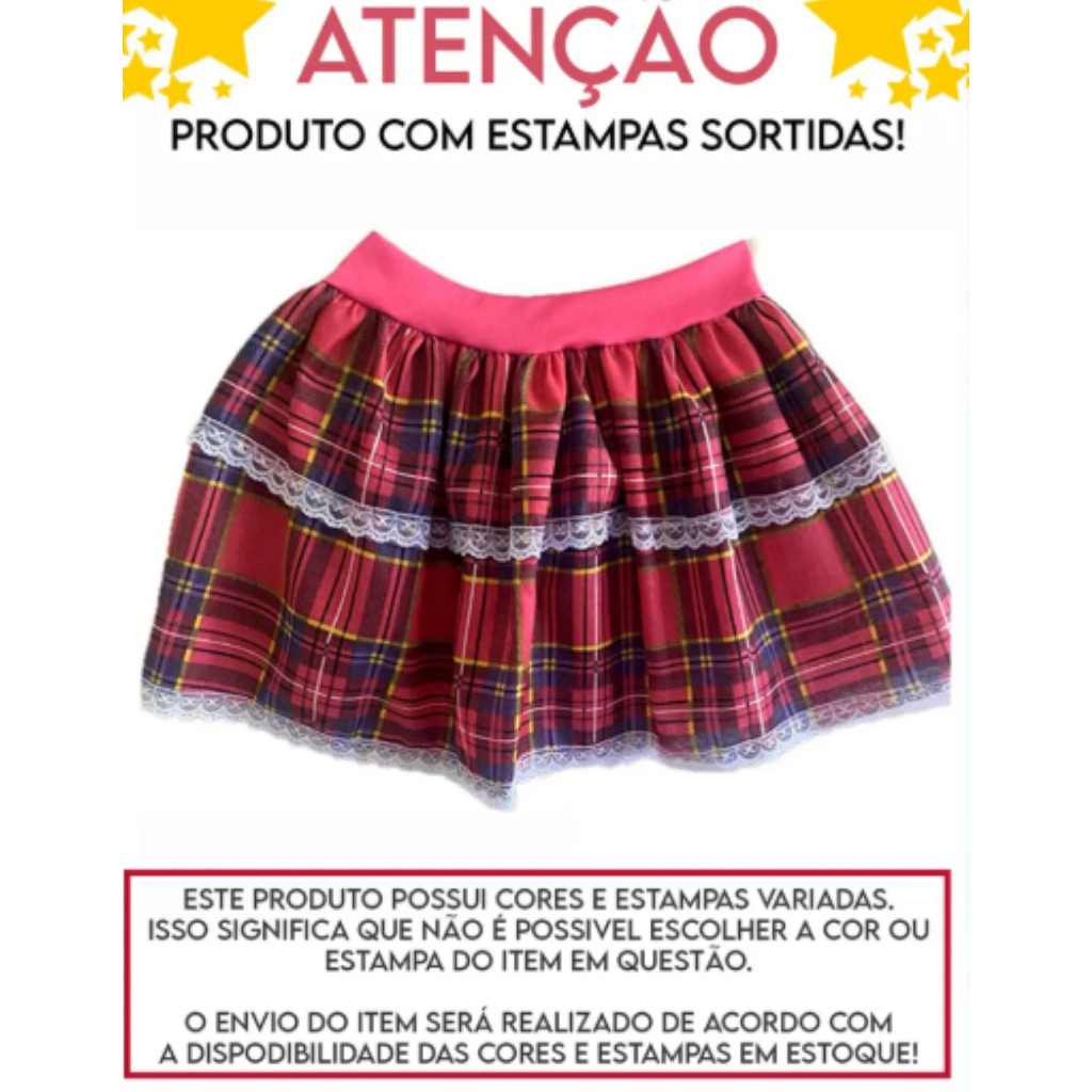 Saia Juvenil Festa Junina - Estampas Sortidas - Brink Model