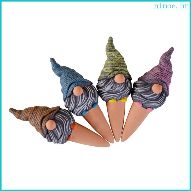 Nim Earthenware Garden Watering Spikes Conjunto 4 Fun Dwarf Selo Rápido Hidratante Eficaz