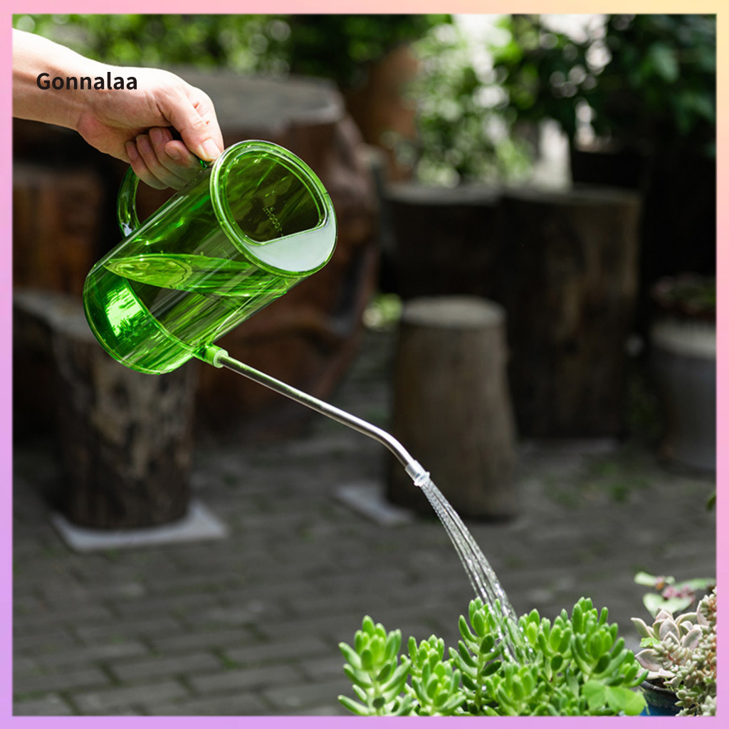 Long Spout Watering 1l/1.5l with Measurement Scales Transparent Garden Pot for Indoor Outdoor Plants Office Flowers Easy
