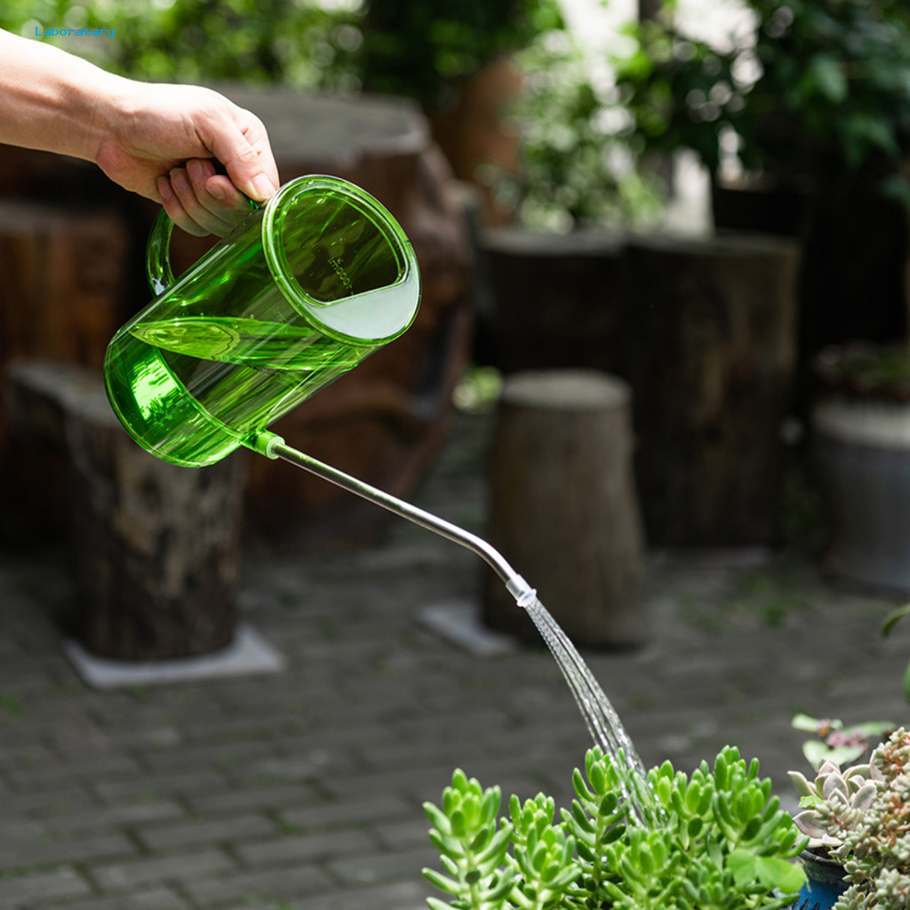 Plant Watering with Arc Handles Stainless Steel Spout Long 1l/1.5l Transparent Garden Pot Measurement Scales Ideal for I
