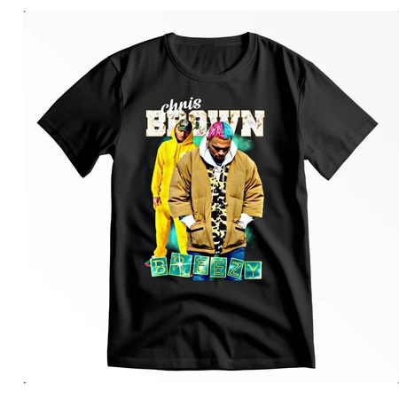 Camiseta Estampada Artista Hip Hop Chris brown Camisa premium 100% Algodão Casual