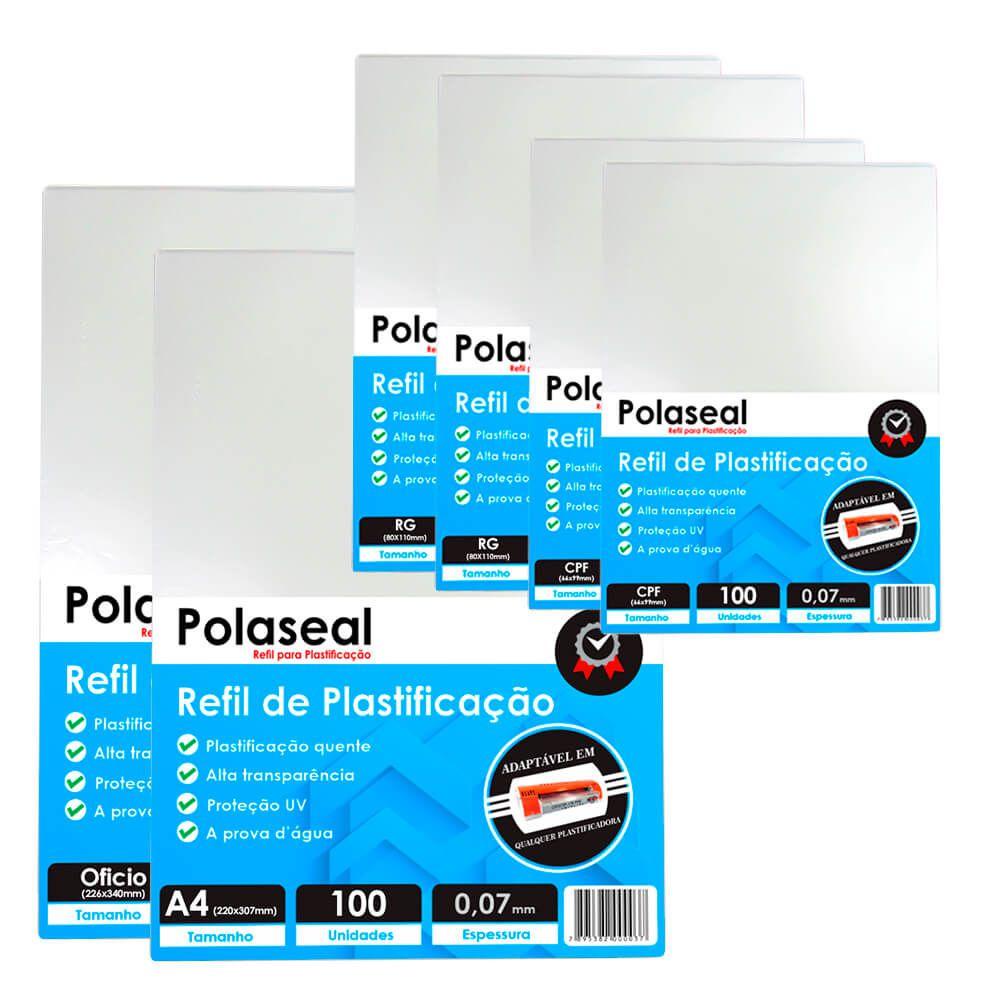 Kit 600un Polaseal (CPF - RG - A4 - Oficio) 0,07 175mic