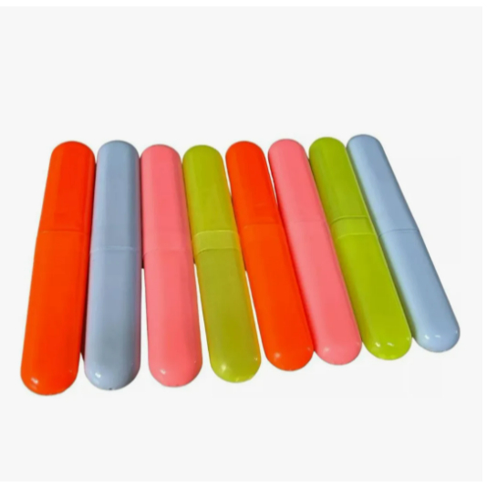 Kit 2 Porta Escova de Dentes Portátil Trabalho Escola Viagem Estojo Higiênico