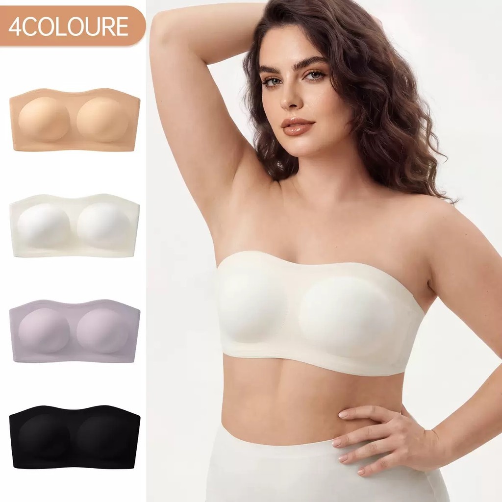 Europeu americano Cross-Border tamanho grande sem alças roupa interior feminina grande levantamento de peito antiderrapa