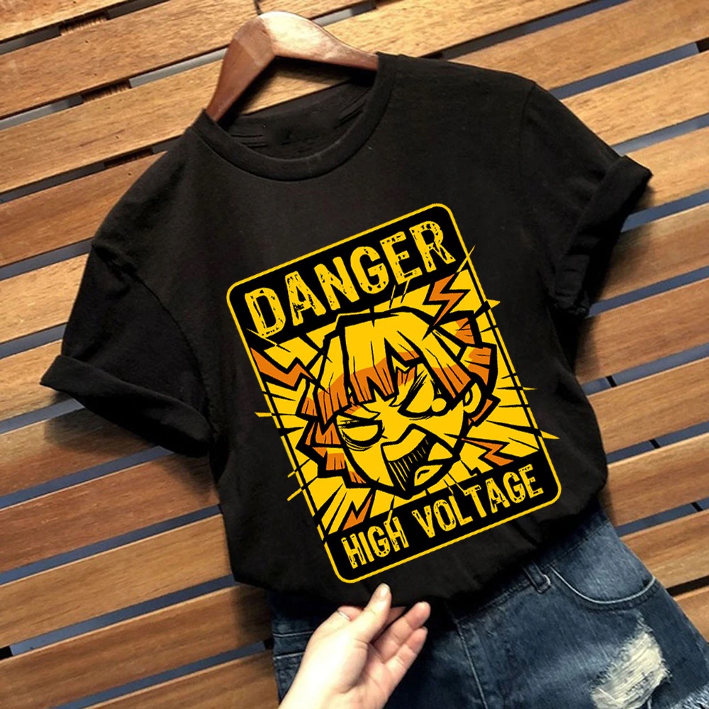 Camiseta Basica Tshirt Unissex Zenitsu Agatsuma High Voltage Danger Demon Slayer Anime