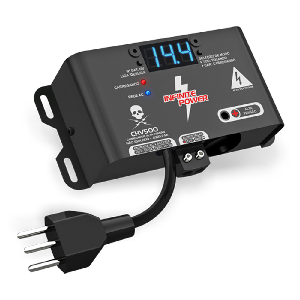 Fonte Automotiva Stetsom CHV-500 Digital Bivolt High Voltage Cooler Alta Voltagem Carregador