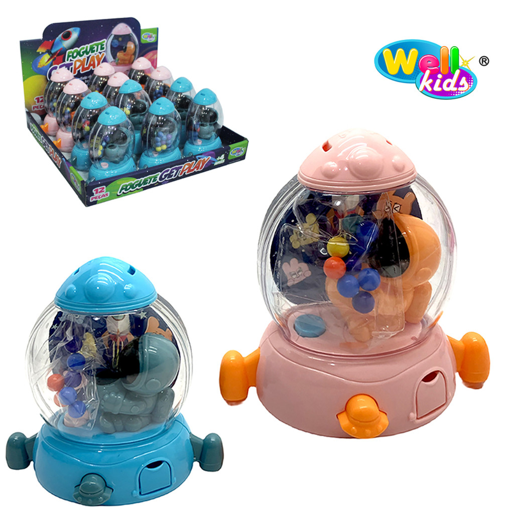 FOGUETE GET PLAY MINI MAQUINA DE BOLINHAS COM ASTRONAUTA DP PLAY