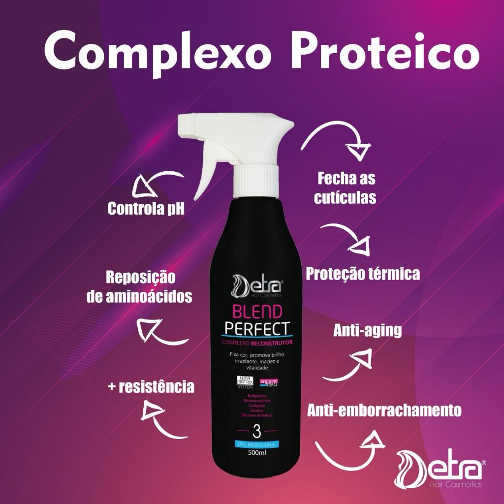 Protetor termico Spray Complexo proteico 2A Blend Perfect 500 ml Detra