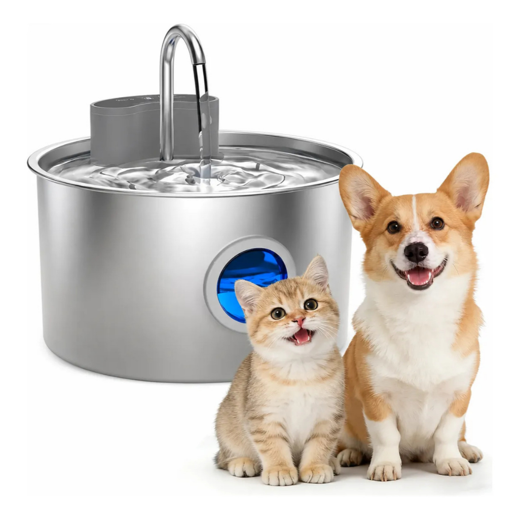 3.2L De Aço Inoxidável Sem Fio Sensor De Recarga Cat Water Fountain Fonte Automática Para  Gatos