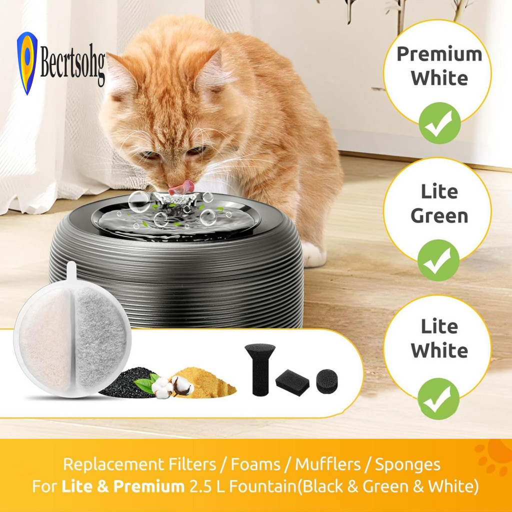 Water Dispenser Filter Replacement Clog Prevention Cat Fountain for Xcho – Automatic Pet Activated Carbon for Cats