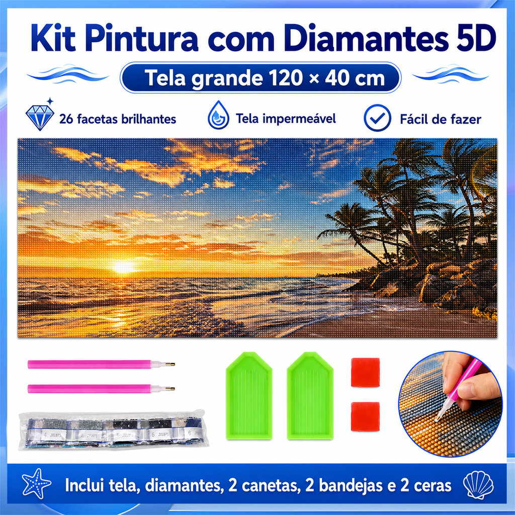 Oversized 5D Full Diamond Painting Conjunto completo DIY pintura decorativa artesanal
