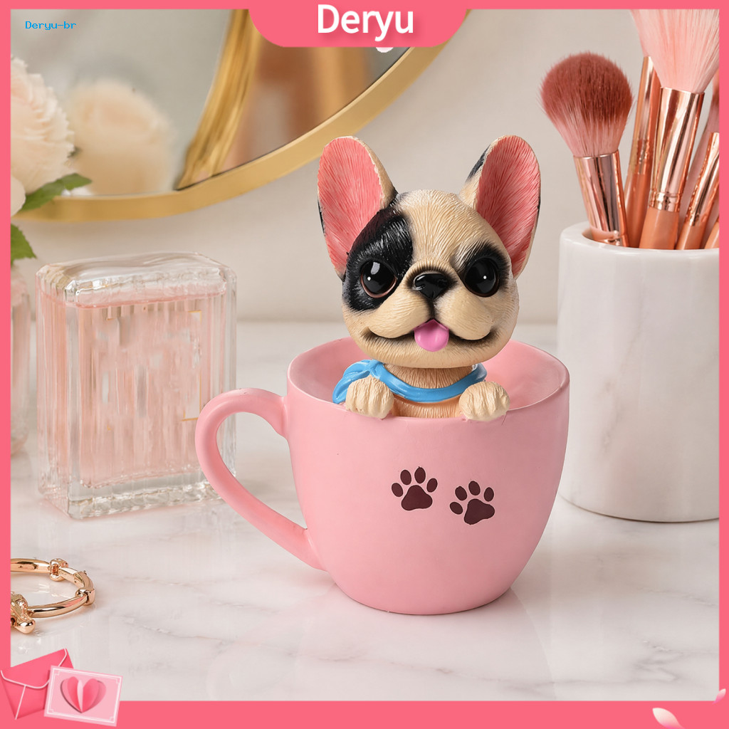 Non-slip Car Dashboard Ornament Shaking Head Dog Cup Air Freshener Resin Teddy Schnauzer Heat Resistant for Southeast
