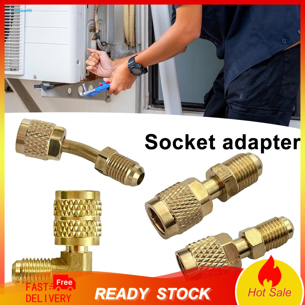 Corrosion-resistant Brass Adapter 1/4 Inch Male Reverse Thread Refrigerant for R32/r454b Ac Hose Connector for Southeast