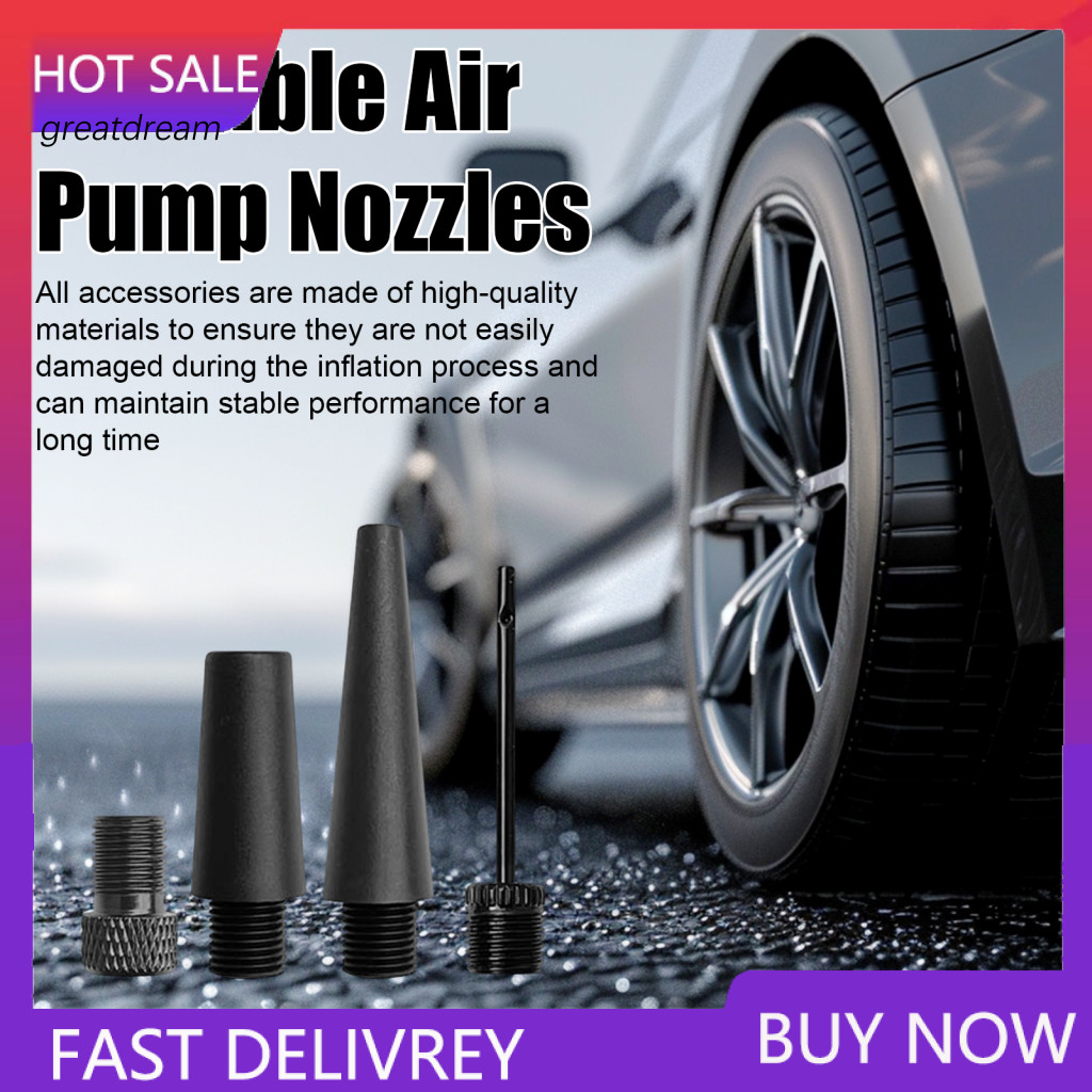 Long Air Nozzle Car Pump Accessories Ball Needle Set for – Corrosion Resistant Easy Install Short Nozzles Wide Compati