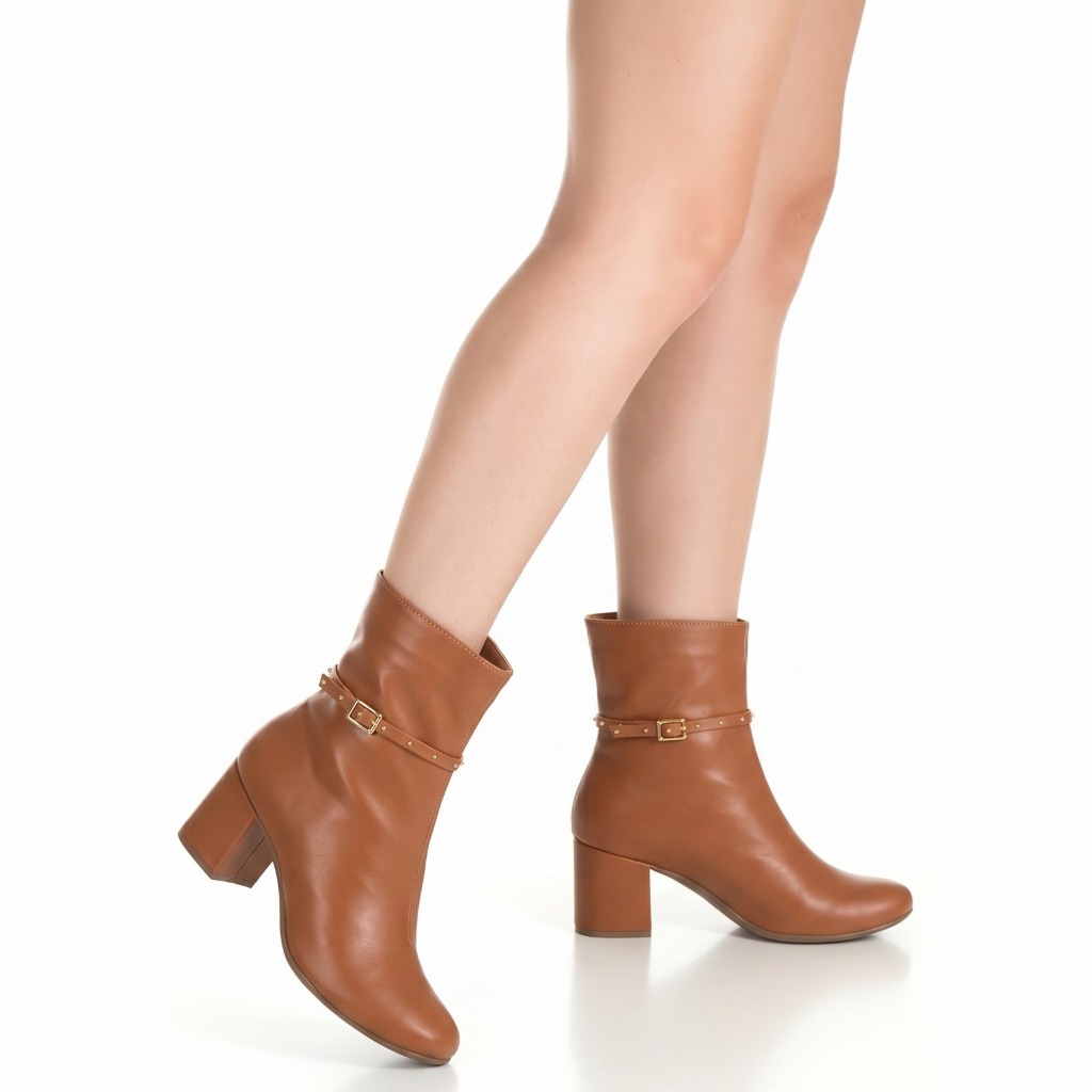 Bota Feminina Cano Curto Confortável Bico Round Toe 34 ao 39 Promoção