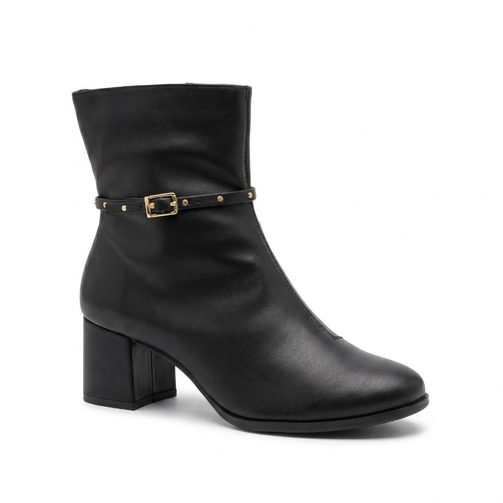 Bota Feminina Curta Bico Round Toe Confortável Moda 34 ao 39 Promoção