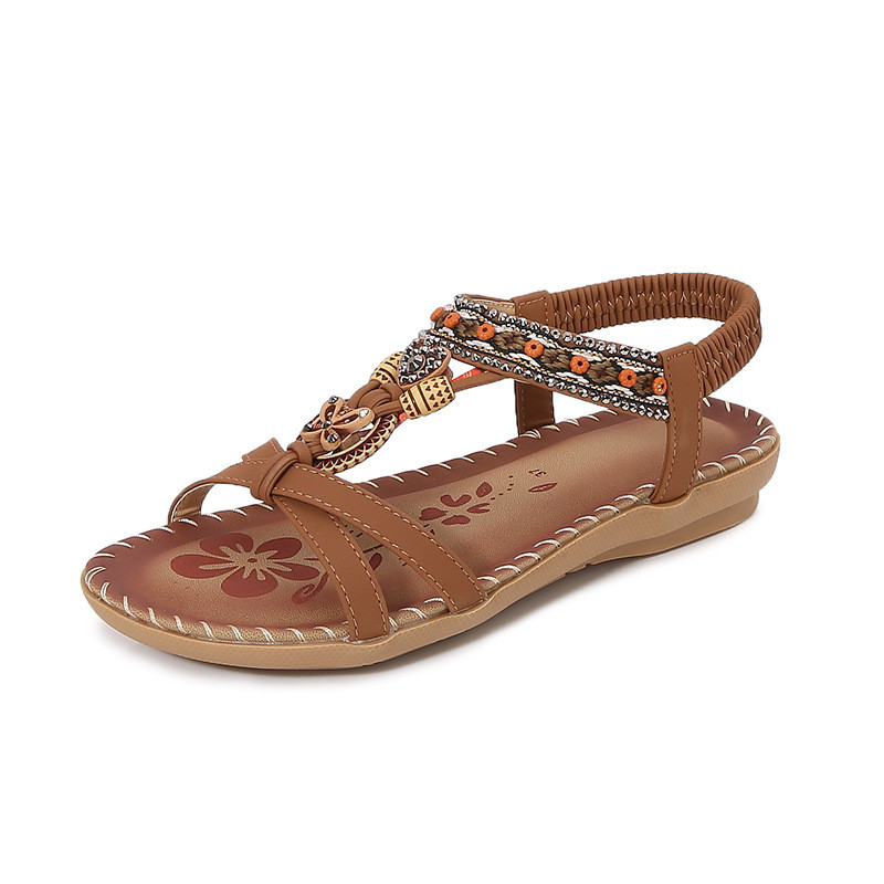2026 IELTS Run Novo Estilo Sandálias Mulheres Verão Strass Noite Vento Flat Round Toe Flip-Flops Dedo Aberto Legal