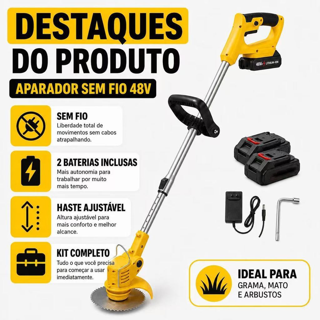 Battery-Powered Grass Trimmer Professional Electric Brushcutter 21V