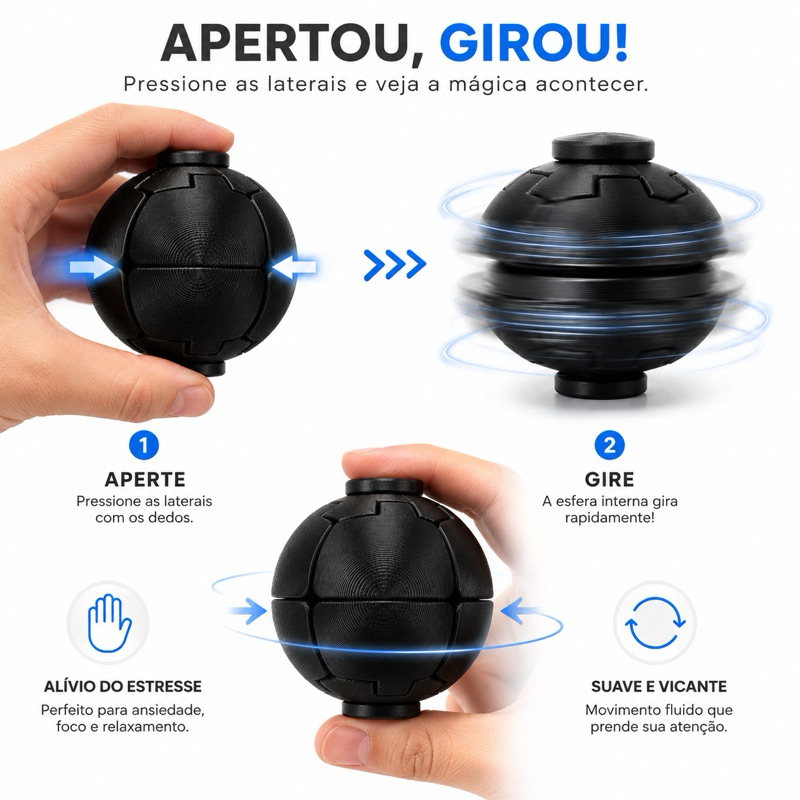 Bolinha Anti Estresse Fidget Toy Aprta e gira spinner ball Sensorial Relaxante Para Ansiedade