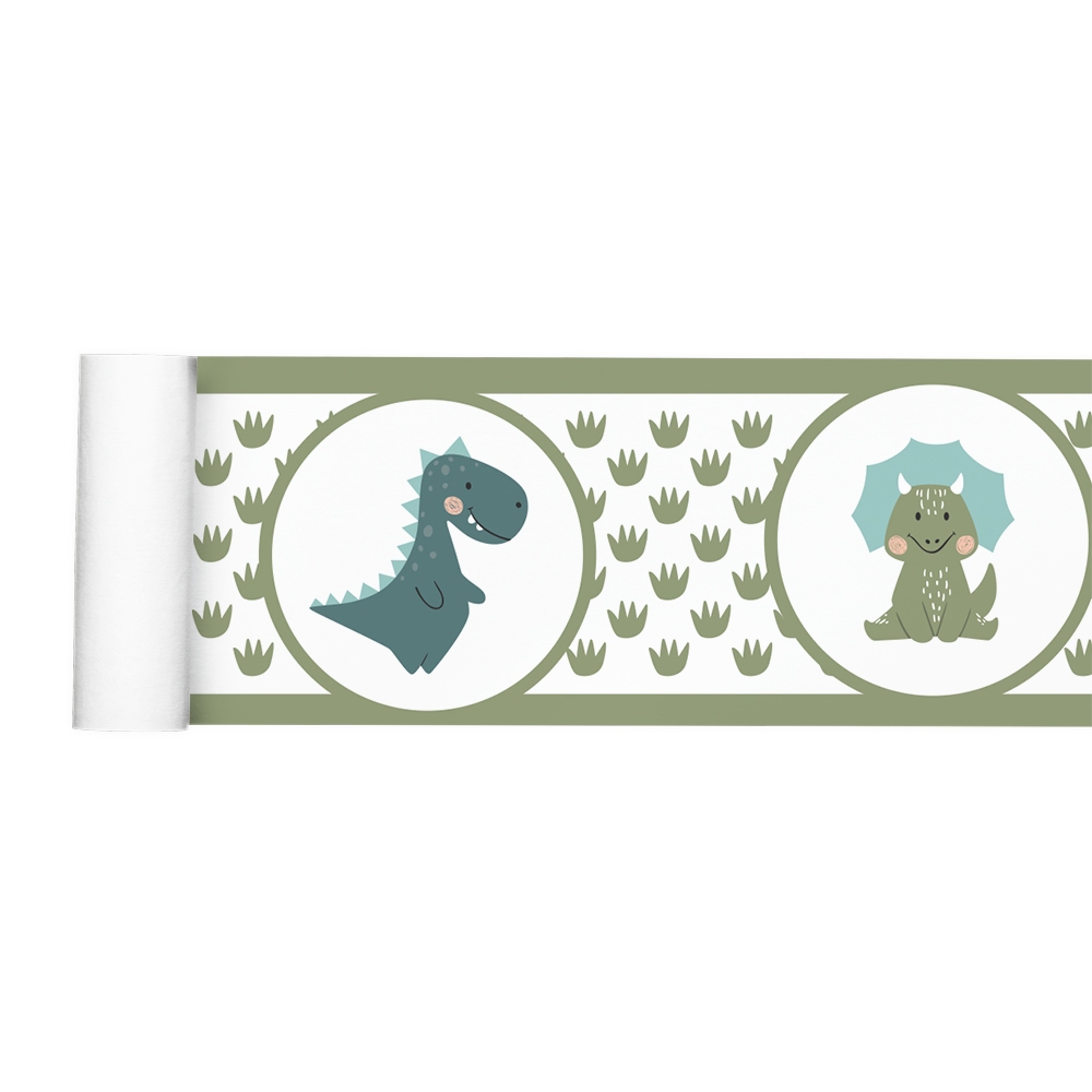 Faixa Adesiva Decorativa Border Dinossauro Delicado Infantil Menino Menino 026bd