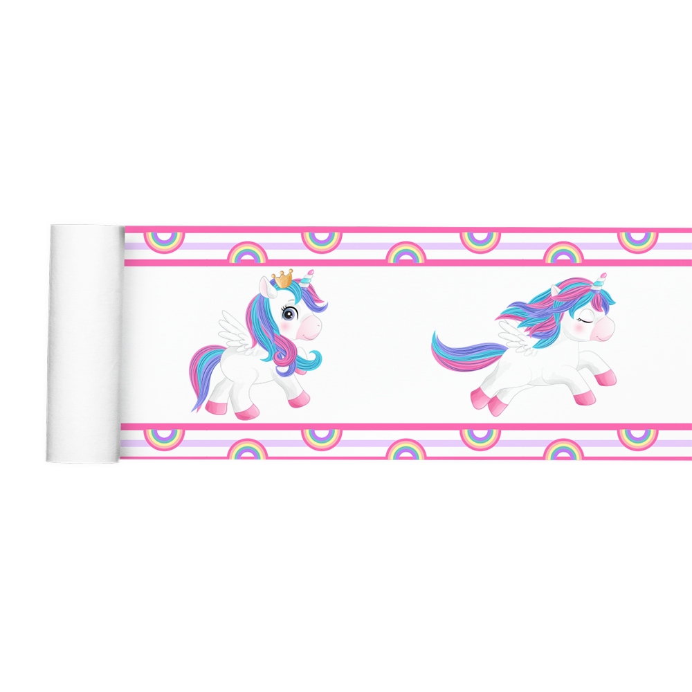 Faixa Decorativa Border Unicórnio Arco-Íris Quarto Menina Infantil 016bd
