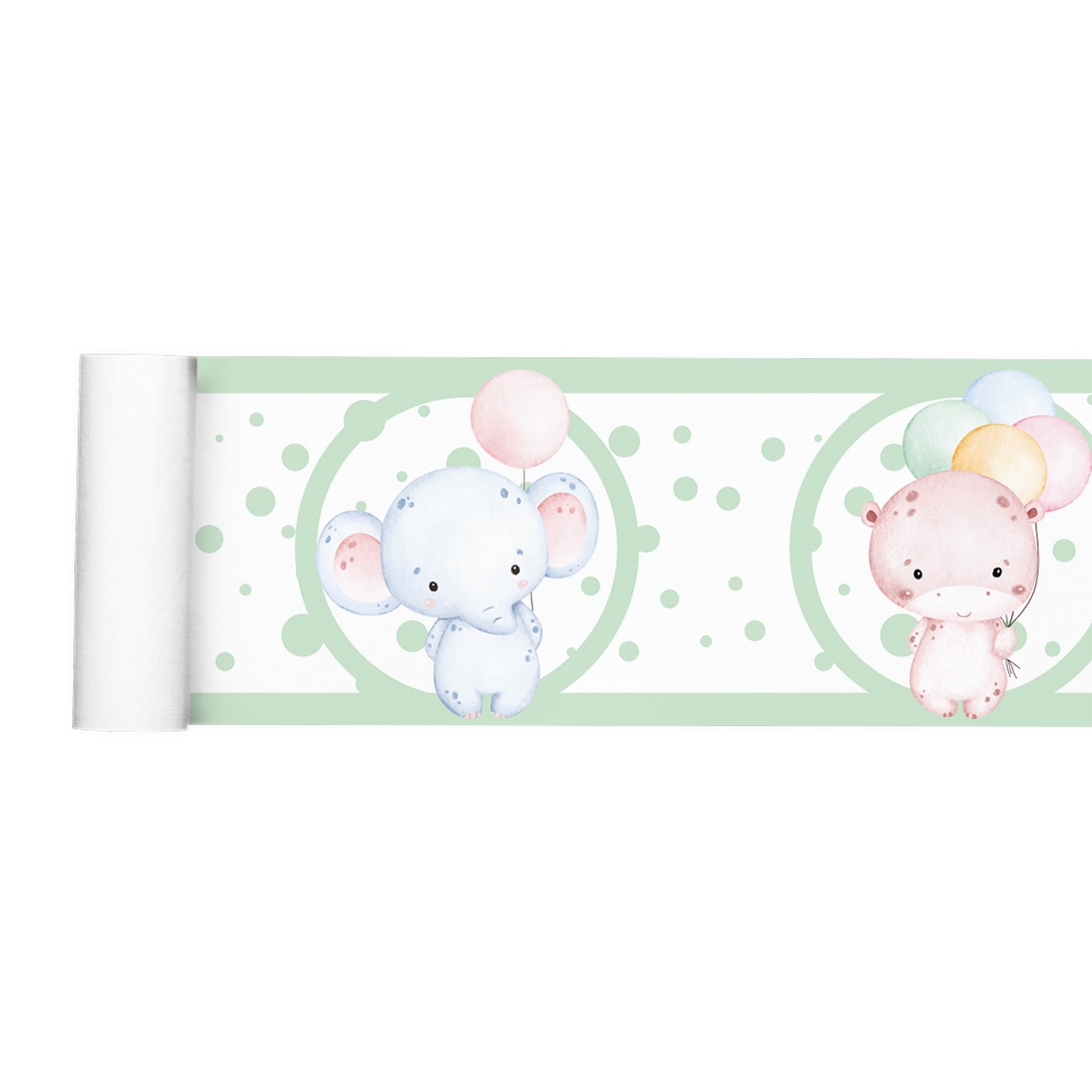 Faixa Adesiva Decorativa Safari Zoo Border Aquarela Bebe Infantil Menino Menina - 002bd