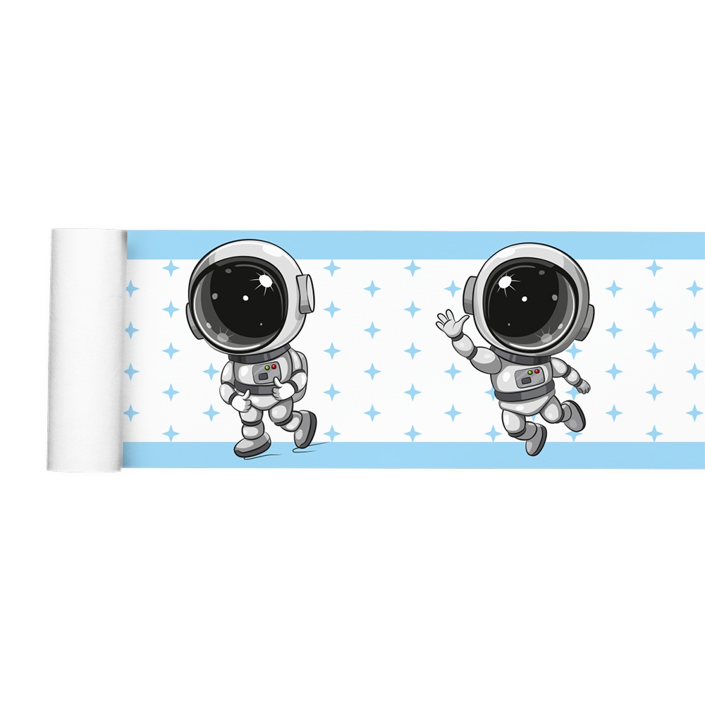 Faixa Decorativa Border Astronauta Azul Menino Kids 028bd