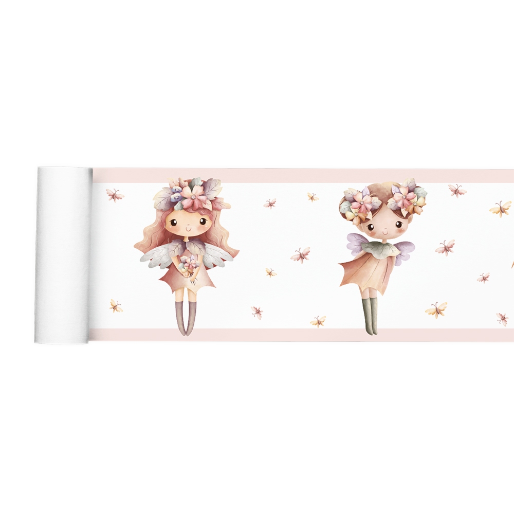 Faixa Adesiva Decorativa Border Fadinhas Rosa Menina Quarto Infantil 027bd