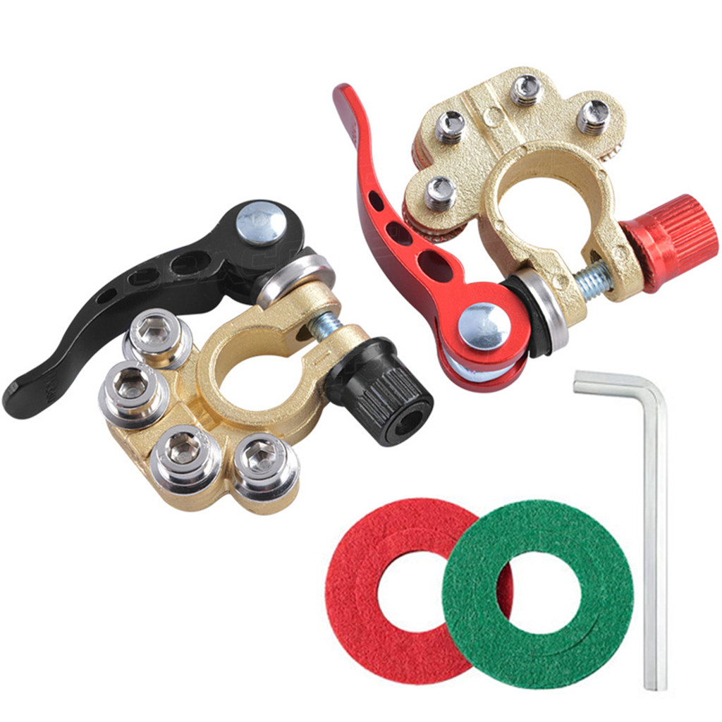 2 Conector Terminal Bateria Dourado C/ Engate Rápido Carro