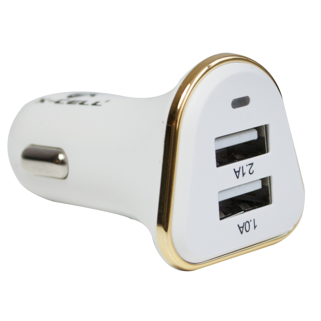 Carregador Veicular USB Multitensão XC-V7-USB X-CELL - DS TOOLS Branco/Dourado