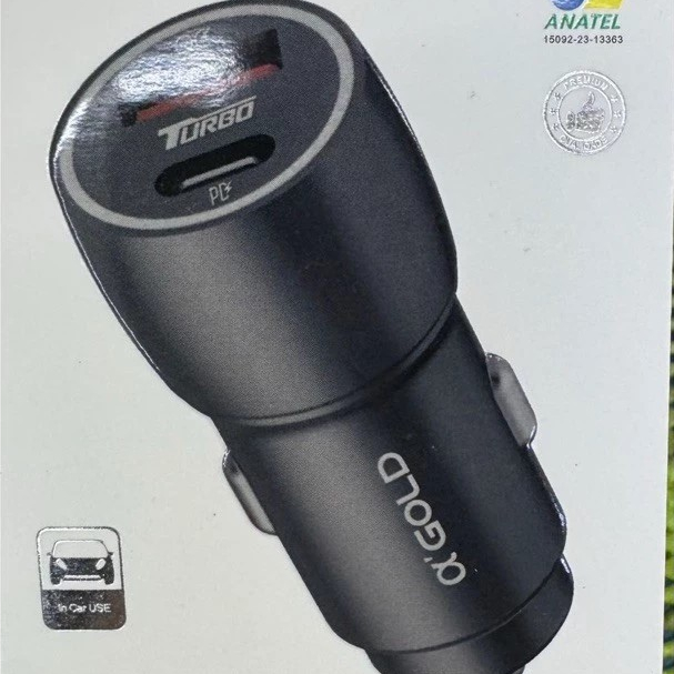 Carregador Veicular Turbo Gold 60w 9.1a Agold Cj13-4 Adicionar aos favoritos---com cabo