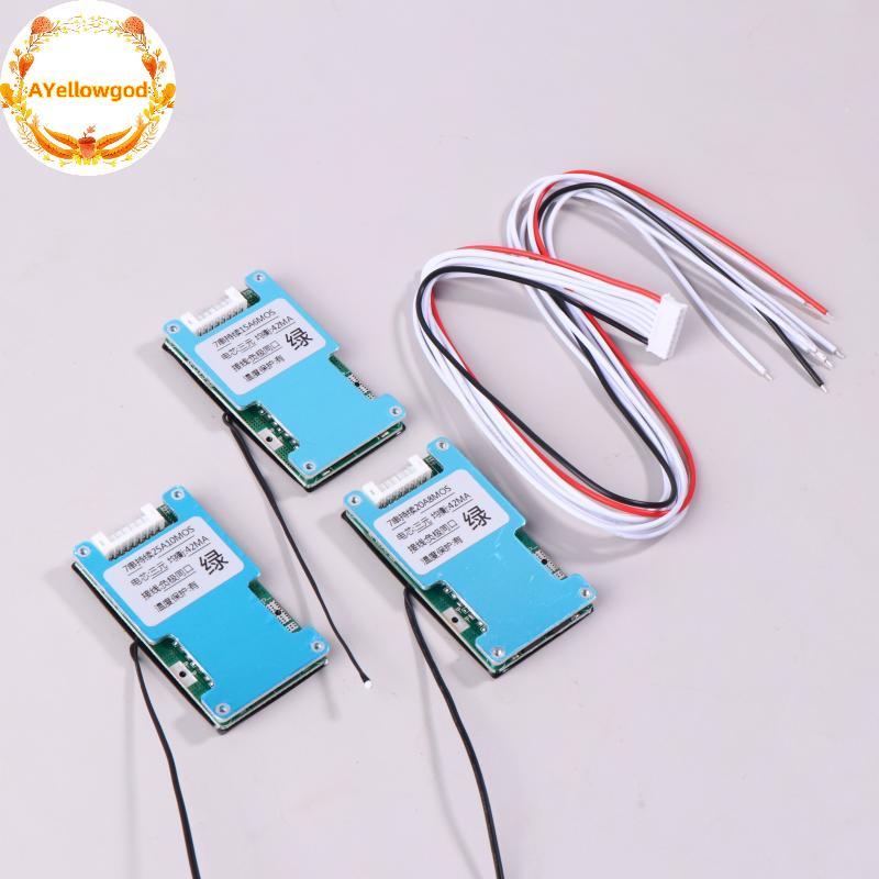 AYellowgod BMS 7S 24V 15A 20A 25A Li-ion Lithium 18650 Placa De Proteção De Carga De Bateria Com Temperatura Balanceada