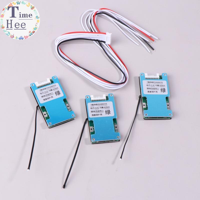 TimeHee BMS 7S 24V 15A 20A 25A Li-ion Lithium 18650 Placa De Proteção De Carga De Bateria Com Temperatura Balanceada Par