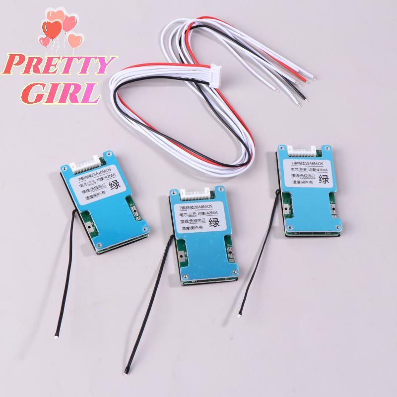 [Pretty ggirl] BMS 7S 24V 15A 20A 25A Li-ion Lithium 18650 Placa De Proteção De Carga De Bateria Com Temperatura Balance