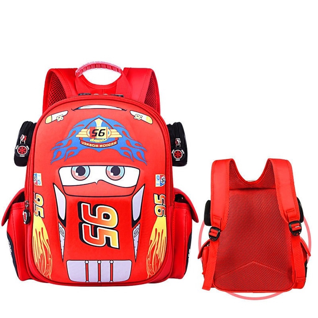 Car schoolbag Mochila Infantil 3D Menino Estampa Ombro Carro Escola Jardim De Infância