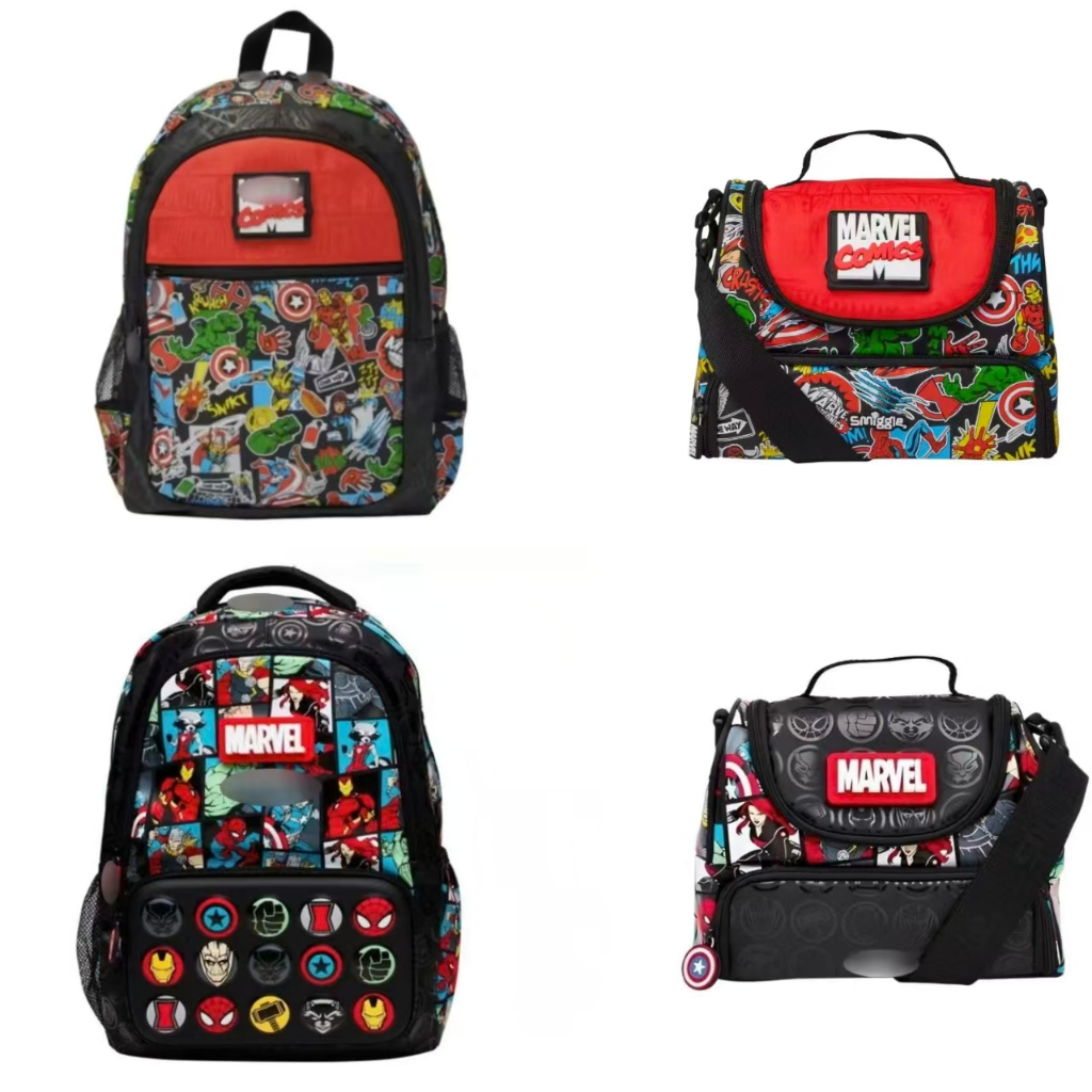Austrália Marvel Schoolbag Alunos da escola primária Mochila de grande capacidade para crianças ao ar livre Leis
