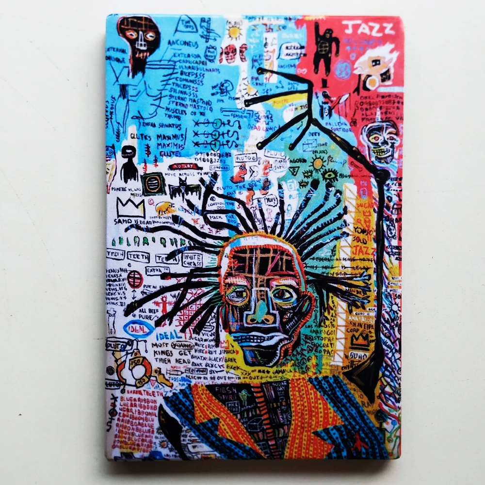 Quadro tela arte moderna inspirada em Jean Basquiat Obras de Artes Tela Acetinada